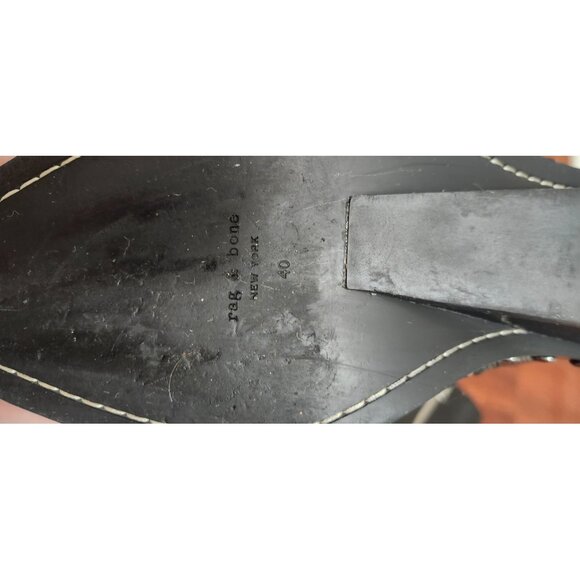 Rag & Bone santiago mid boots Womens black Lizard-embossed calf Size EU 40/US9.5 - Picture 15 of 16